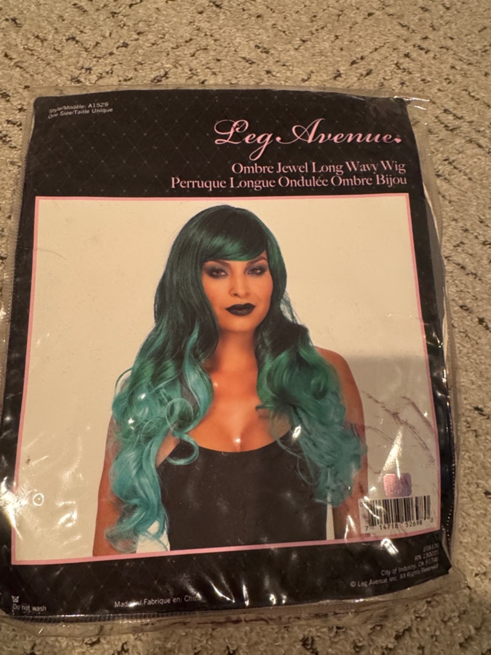 Leg Avenue Ombre Long Wavy Wig - Teal to Green